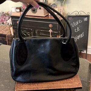 Black Leather & Suede Handbag MADE in ITALY DESMO